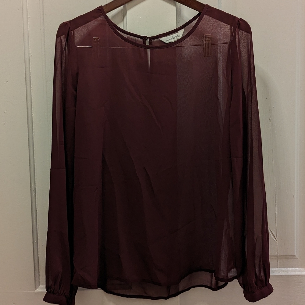 Transparent Charming Charlie Blouse Maroon